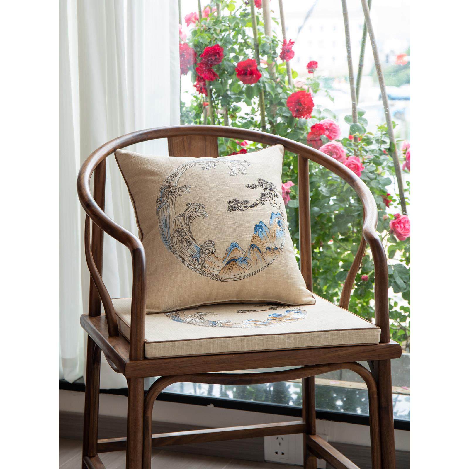 新中式椅子坐垫实木家具圈椅太师椅座垫红木沙发茶桌椅凳防滑定制,居家布艺,椅垫,淘宝优惠券,粉丝福利购,淘宝优惠卷