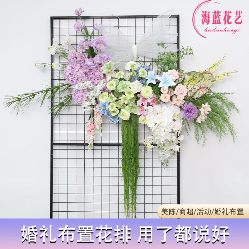 仿真艺场景布置女孩生日订婚礼装饰莫奈油画t紫色油莫奈花园画风k
