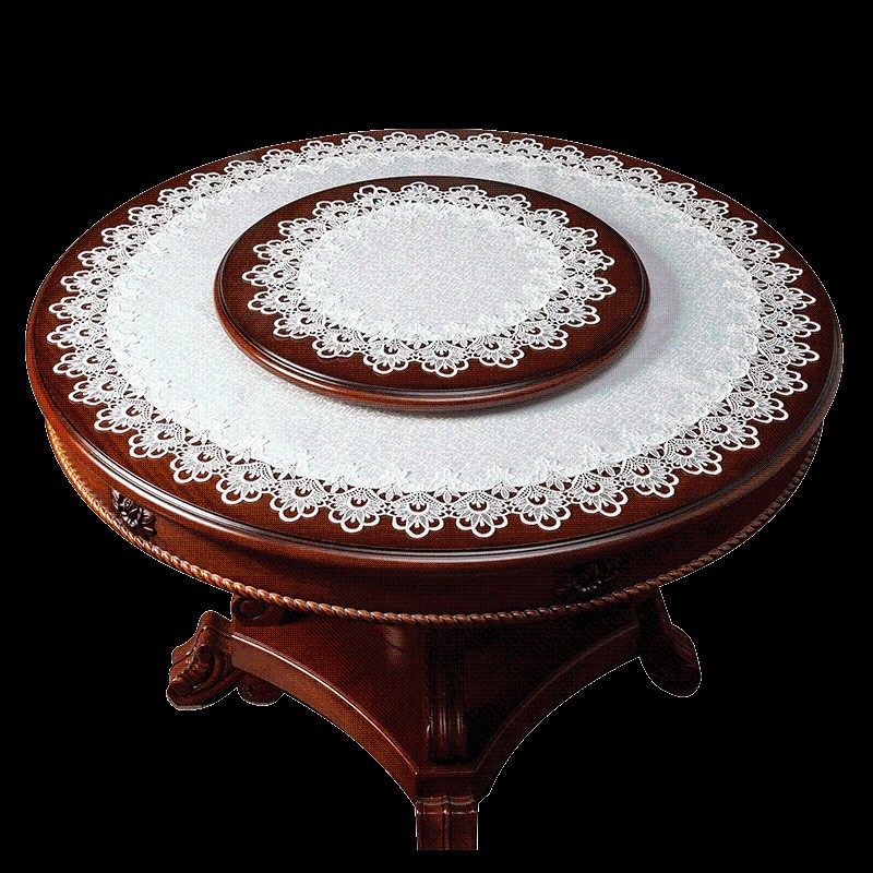 欧式大圆桌桌布布艺蕾丝餐桌布纯白色茶几盖巾家用客厅小圆桌台布