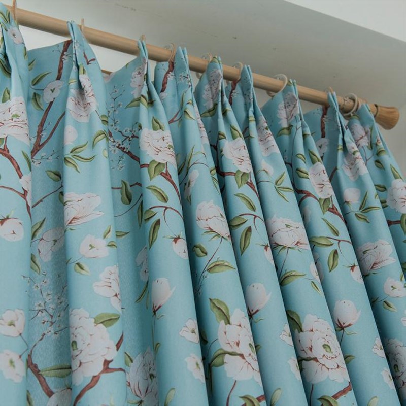 韩式田园风格水墨风印花遮光窗帘 客厅卧室儿童房餐厅遮光窗帘
