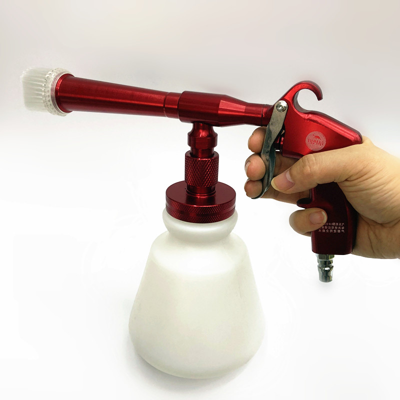 龙卷风内饰清洗枪汽车顶棚清洗机气动轴承带毛刷吹尘吹气洗车工具