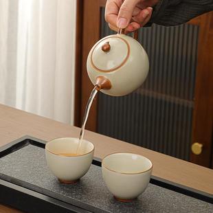 米黄汝窑壶MHH1壶汝瓷瓷西施壶手工陶茶单家用泡茶器高档功夫茶具