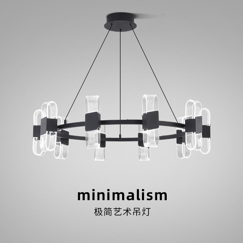 全光谱灯具北欧铁艺吊灯吧台大厅灯客厅餐厅家用灯极简意式餐吊灯