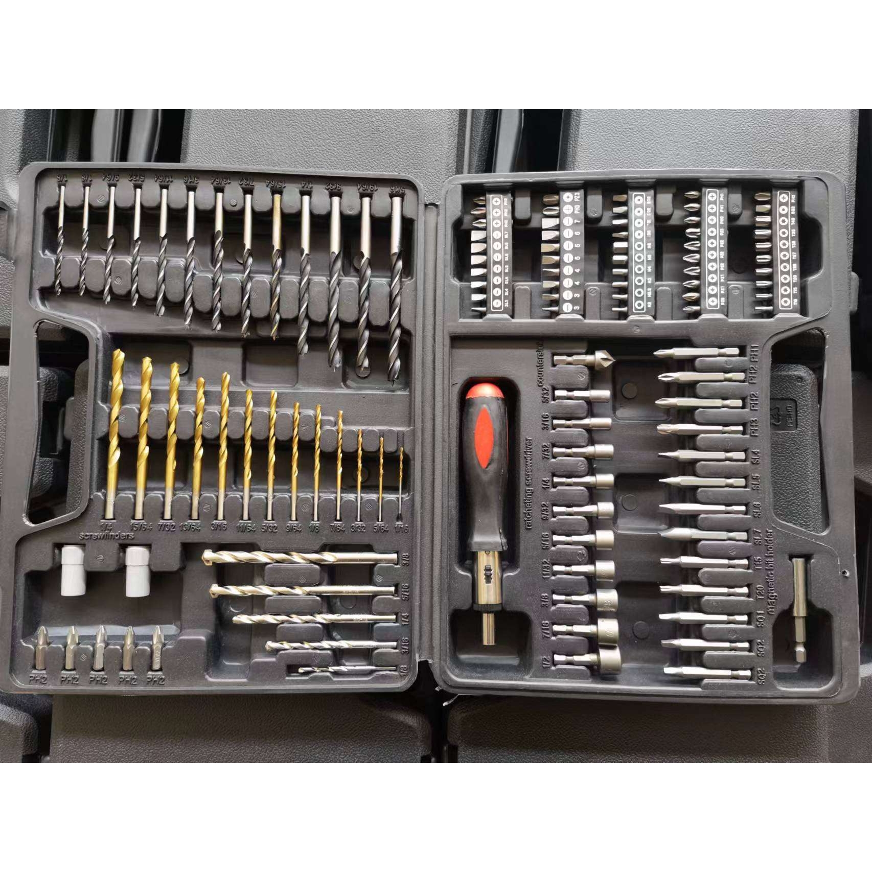 钻头工具组套114件套PC木工建工麻花钻批头套筒五金工具组套收纳