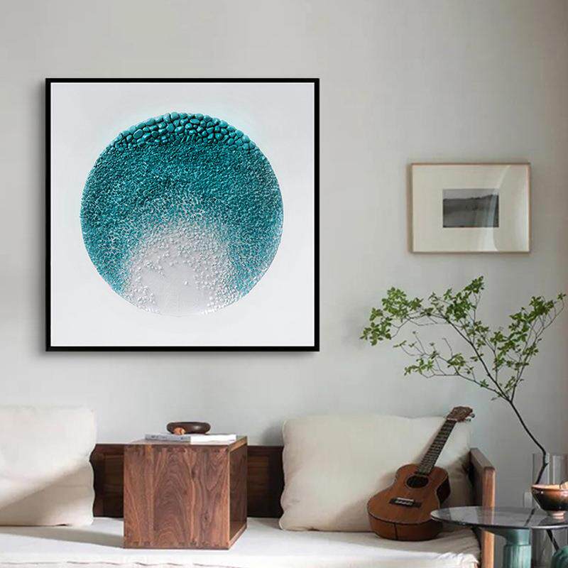 设计师款立体石头装置画样板房别墅工艺挂画创意个性手工实物画