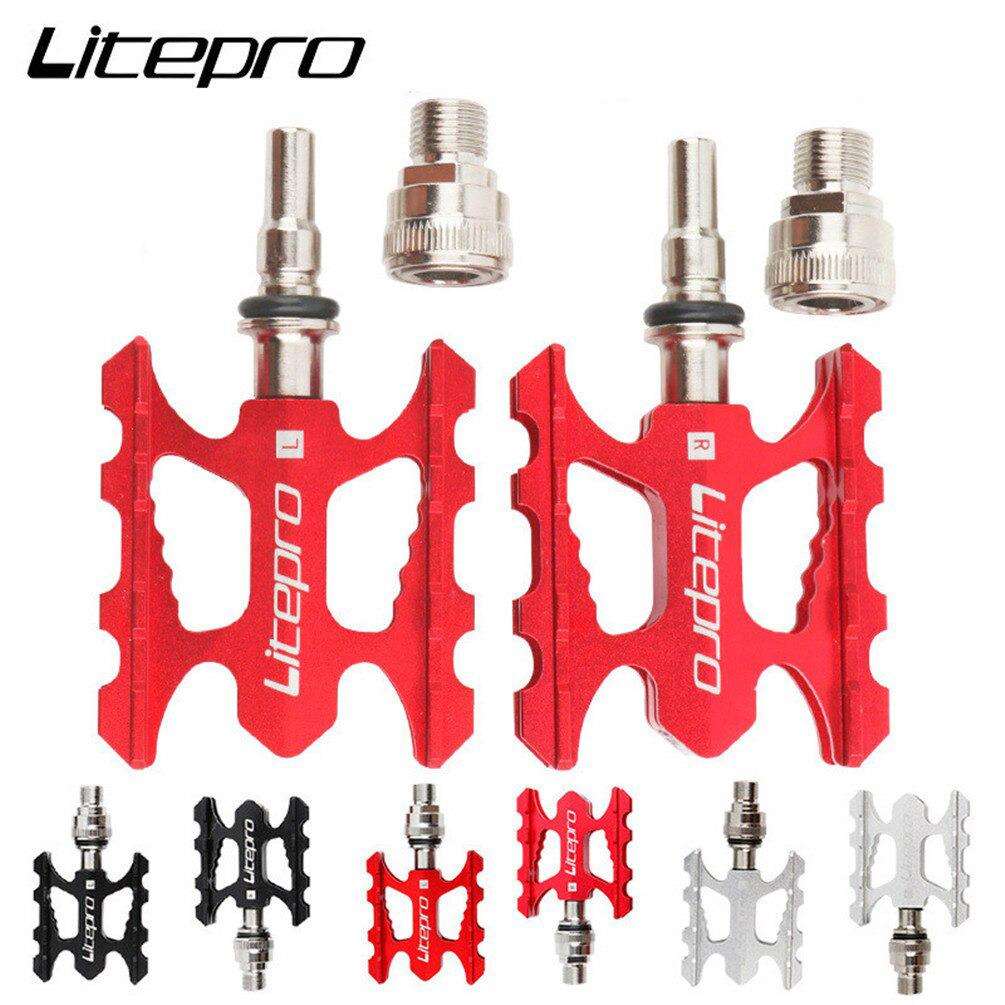 Litepro超轻折叠车K3快拆脚踏脚蹬轻量化铝合金培林轴承脚踏板