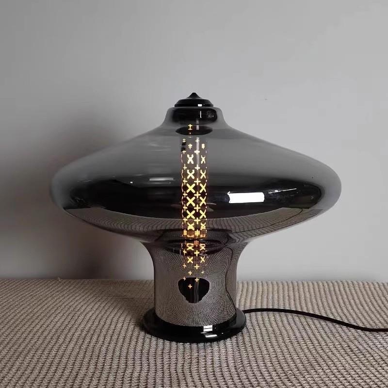 轻奢蘑菇玻璃卧室床头台灯现代简约北欧设计师客厅样板间高档灯具