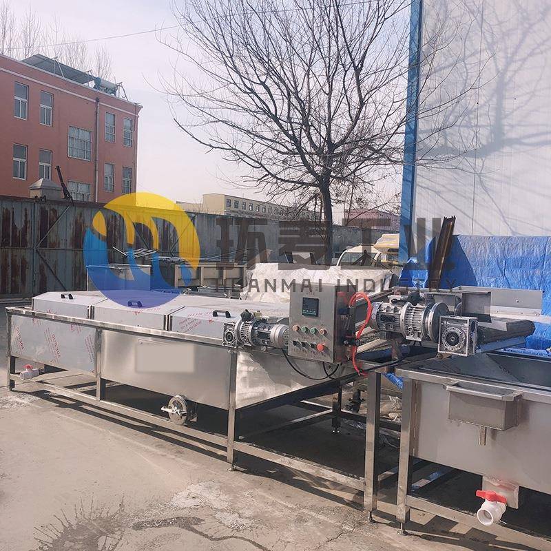 自动化桑芽菜漂烫机 桑叶漂烫冷却流水线 预制菜加工设备