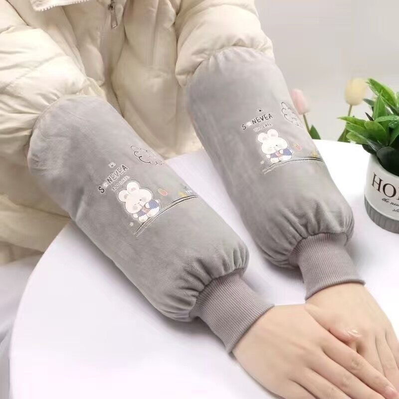 加绒加厚卡通袖套秋冬防寒