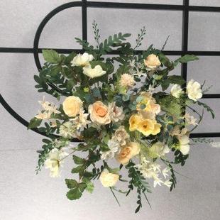 婚礼森色排花路引花婚庆花艺仿真长条挂花装 新款 饰布置绢花花排