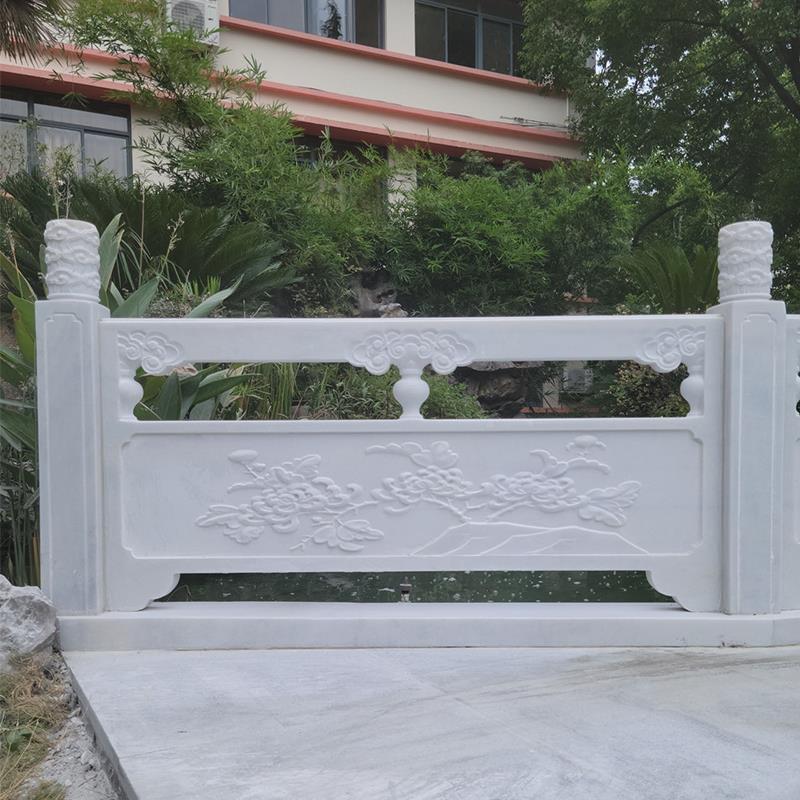 汉白玉石栏杆河道桥梁阳台旗台大理石花岗岩栏板政府寺庙护栏定制