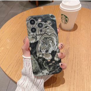 豆豆菲林软壳适用苹果oppo华为vivo小米荣耀红米一加手机壳iphone16promax/15伏虎图14Ultra中式古风老虎新款