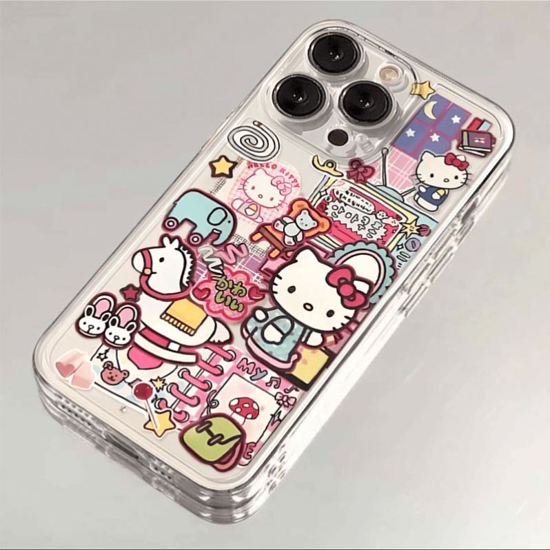适用苹果15promax手机壳新款iphone14高级13pro透明12小众KT猫11卡通8可爱16软壳Kitty创意x硅胶xs女xr外壳套