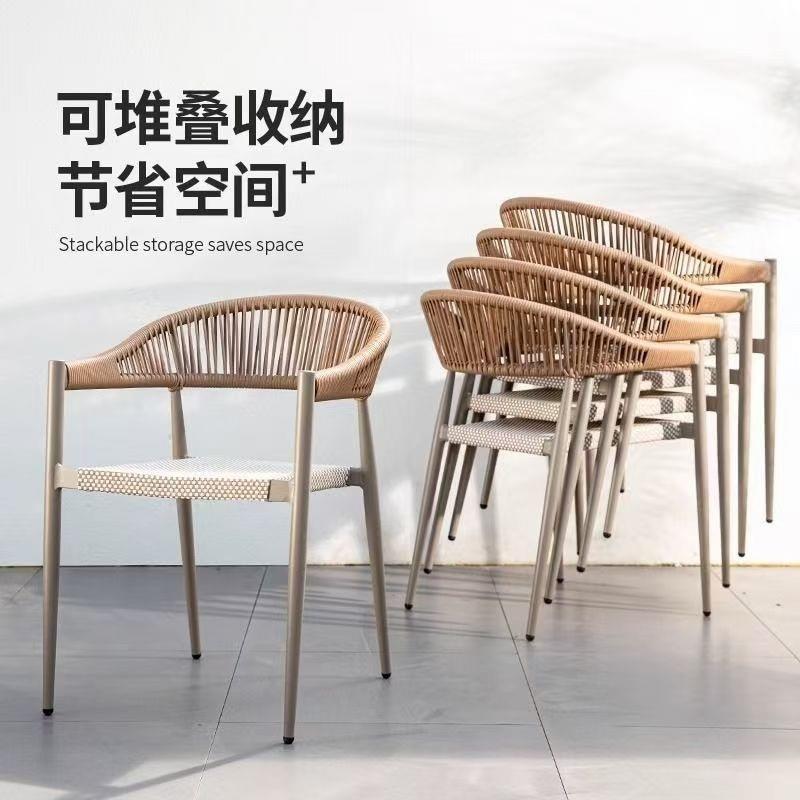 户外桌椅庭院椅子防水防晒露天塑木套装上档次防腐抗老化室外阳台