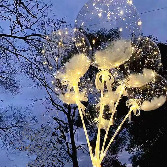 网红透明飘空气球羽毛波波球生日订婚宴婚礼婚庆结婚房间布置装饰图片
