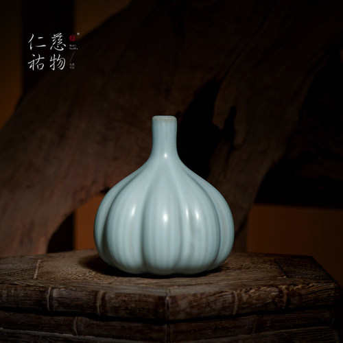 汝窑胜蒜在握桌面摆件高级感
