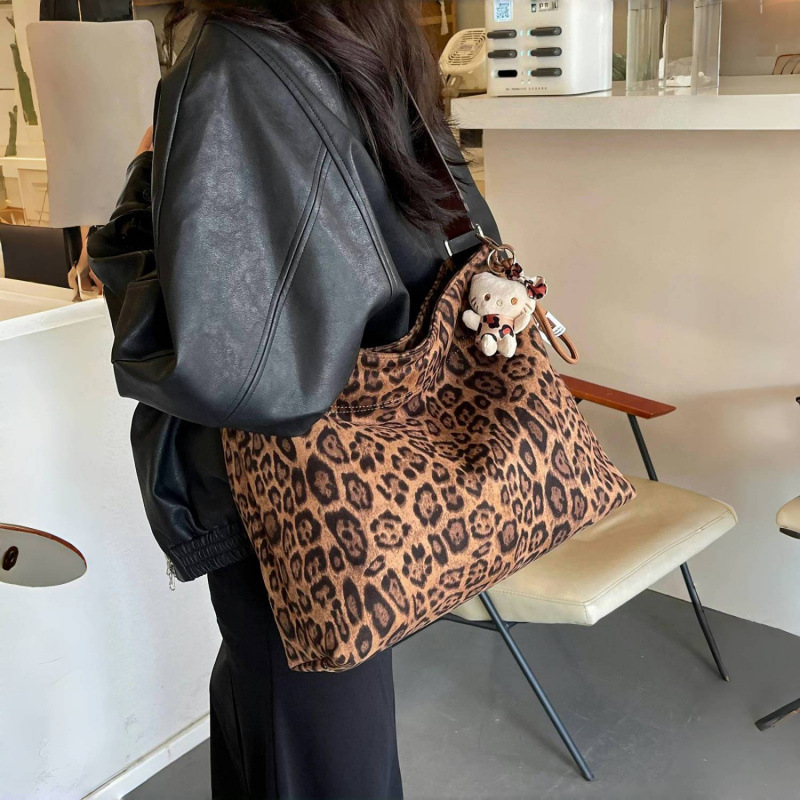 复古美拉德豹纹大包包女2024新款