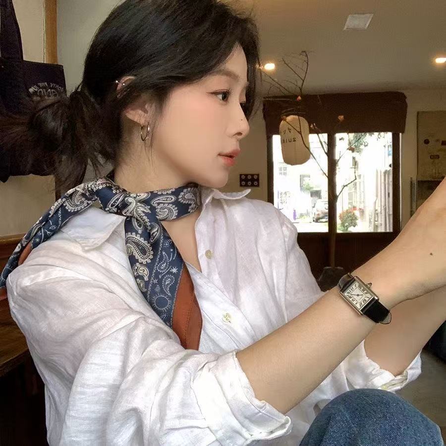 章若楠同款丝巾女春夏高级好仿真