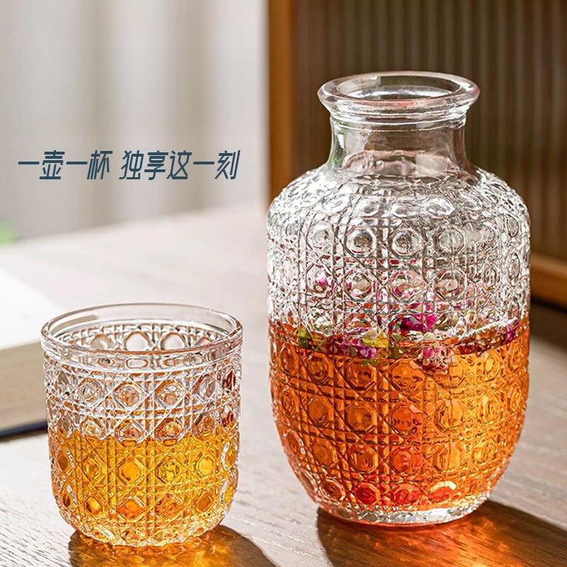 一壶一杯复古浮雕冷水壶玻璃凉水