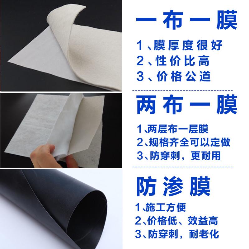 防水防渗养殖地膜土工膜鱼塘鱼池护坡塑料膜复合一布两布一