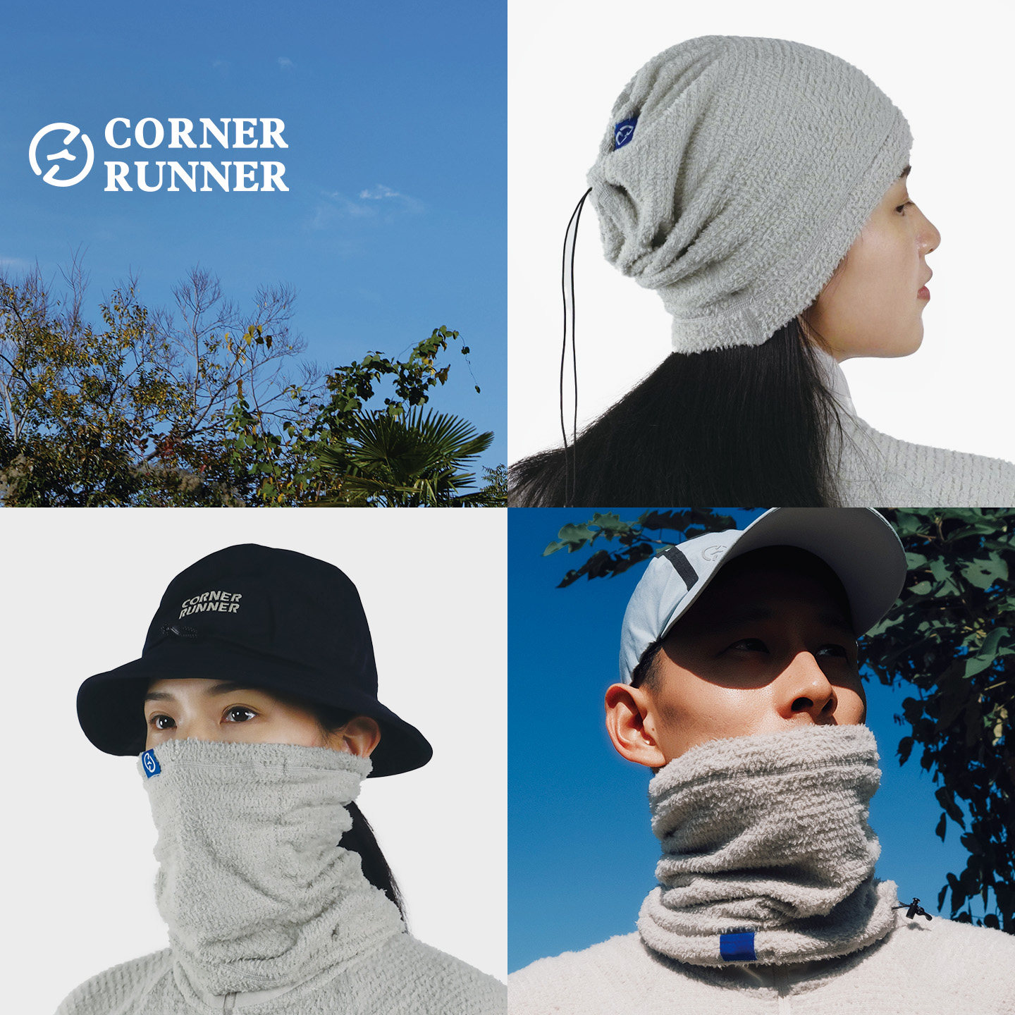 CornerRunner 保暖户外骑行护颈30g轻量抓绒面罩/围脖/冷帽
