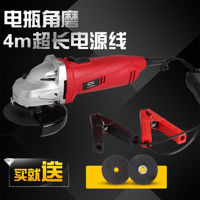 工匠之神12V24V接电瓶角磨机切割磨光机户外家用大功率加长线