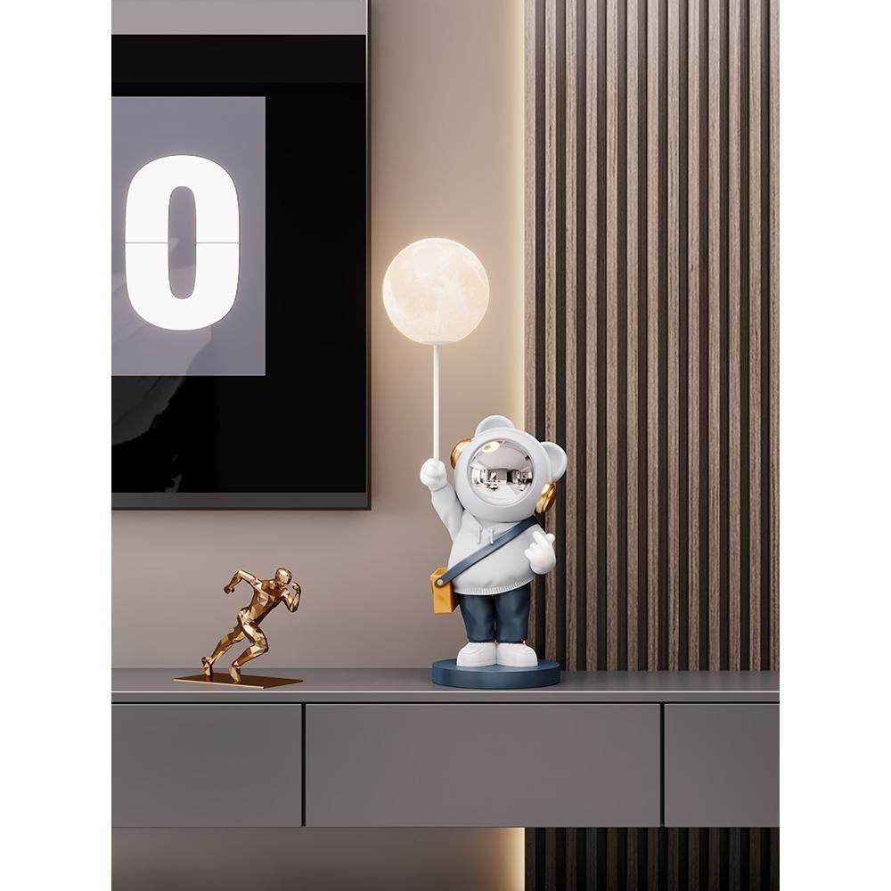 宇航员摆件网红ins月球灯落地电视悬空柜客厅玄关轻奢家居装饰品,家居饰品,落地摆件,淘宝优惠券,粉丝福利购,淘宝优惠卷