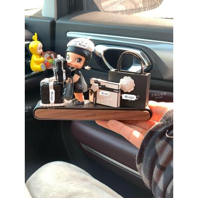 车载摆件小香风中控台装饰品汽车临时停车挪车号码牌女生礼物