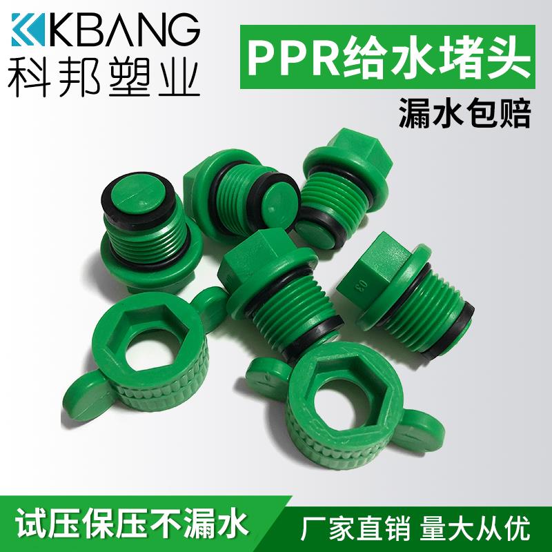 科邦PPR外丝堵头4分外牙堵头免生料带双垫堵头通用款堵头水管堵头