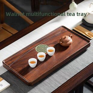 胡桃木整体茶盘家用实木茶桌茶海托客厅排水小功夫茶具具中国风