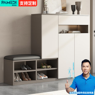 柜家用门口网红入户鞋 实木鞋 柜坐凳一体定制小房间简易防尘收纳柜
