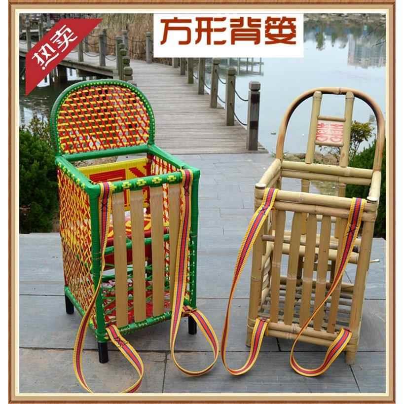 道具竹篓竹椅背篓竹编婴儿小孩背东西多功能美观精品精致编织买菜