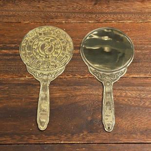 铜镜覆古铜八卦镜十二生肖铜镜古风柄铜镜家居工艺品收藏饰品