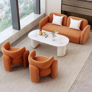 网红美容院沙发休息区接待洽谈桌椅组合设计师服装店美甲店铺沙发