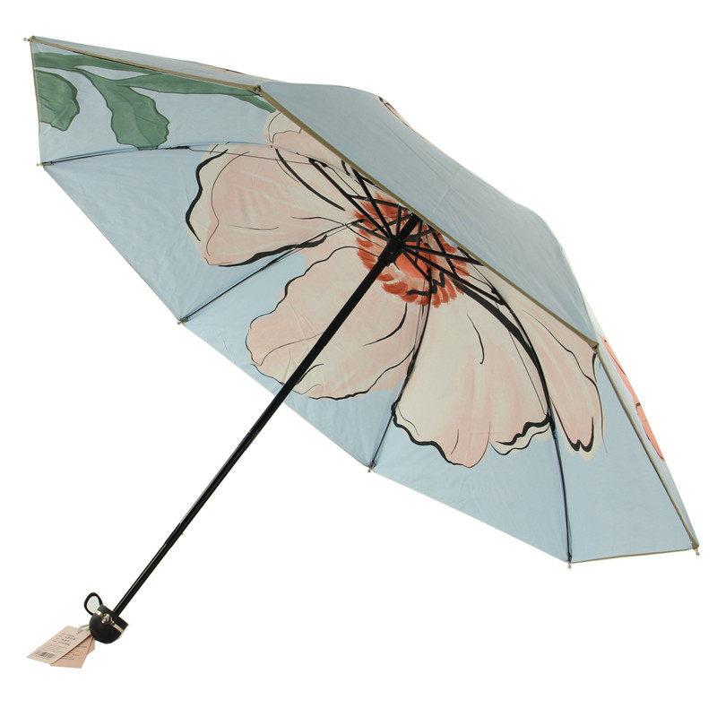 安娜淑遮阳伞双层伞布双层黑胶防晒抗UV遮阳伞晴雨两用女9335