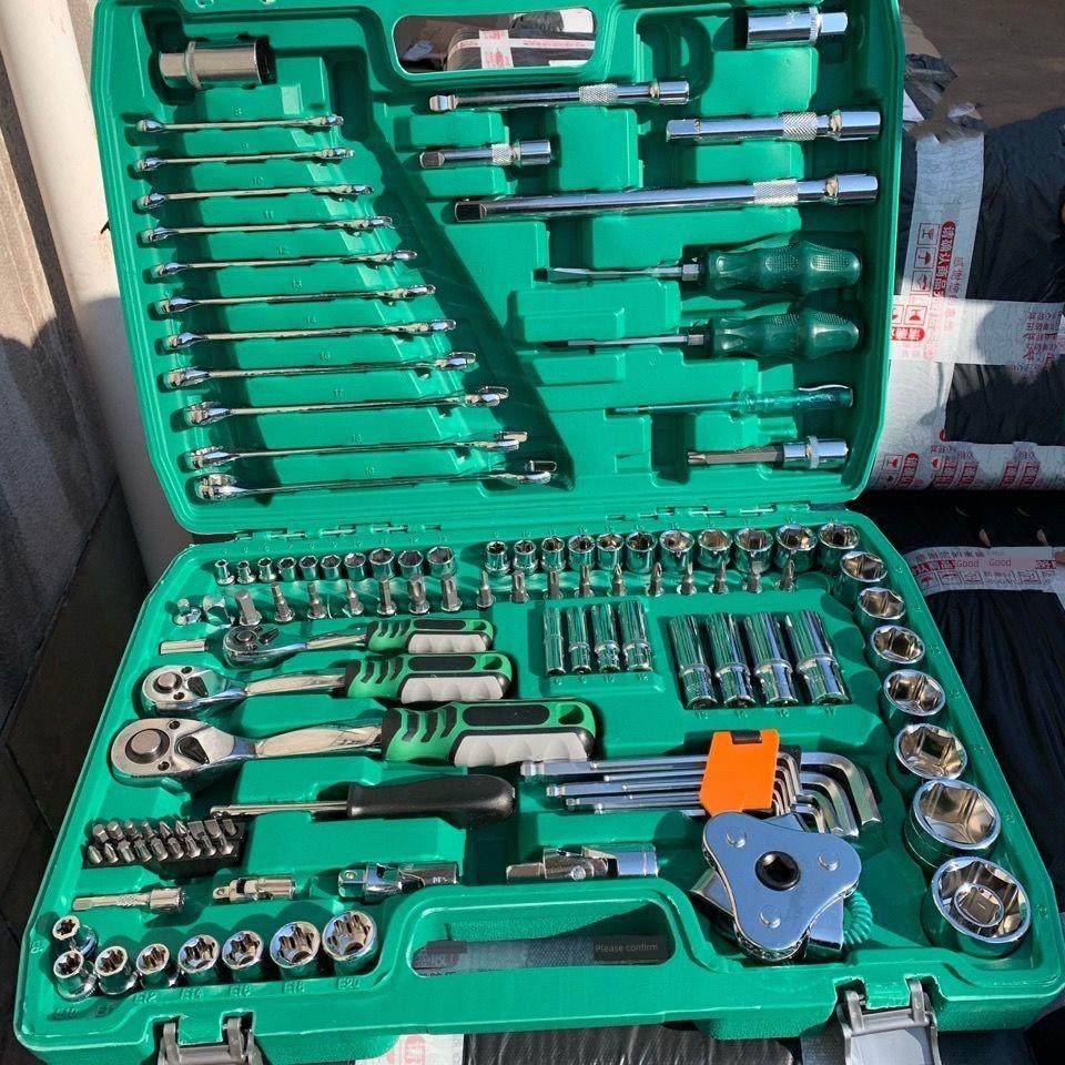 121件套修车工具套装汽修维修汽车套筒扳手组套棘轮快速扳手组合
