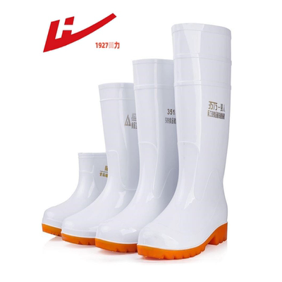 品牌大码白色雨鞋食品厂工作雨靴防滑食品卫生靴防油加绒加棉水鞋