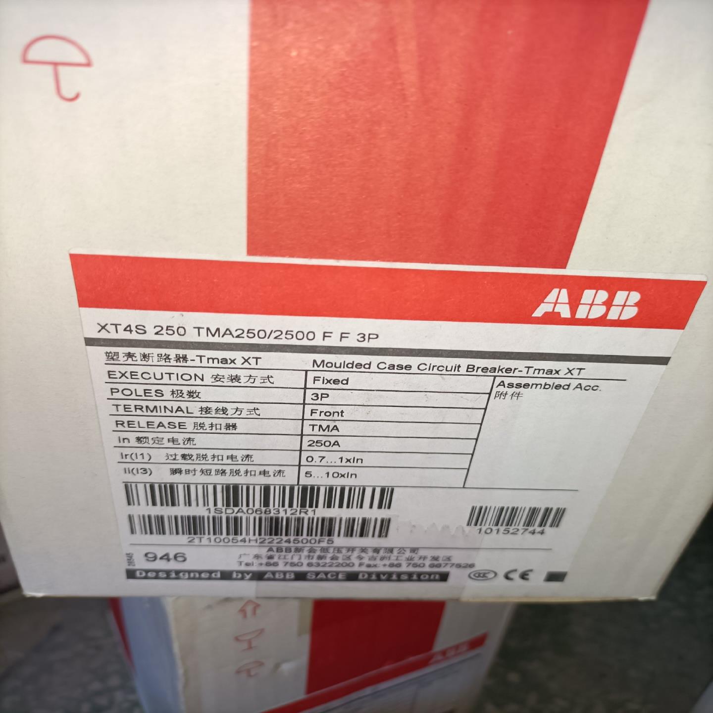 ABB塑壳断路器XT4S 250   TMA250 3P 1~询价