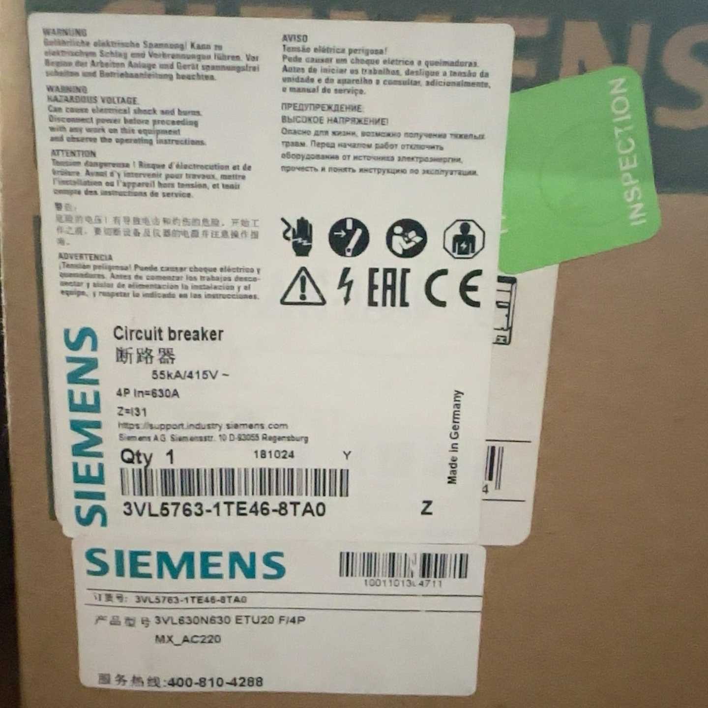 (询价)塑壳断路器 3VL5763-1TE46-8TA0 3V