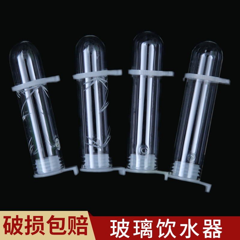 绣眼鸟玻璃饮水器小鸟喝水杯柳莺黄腾鸟水杯鸟喝水器绣眼鸟笼配件