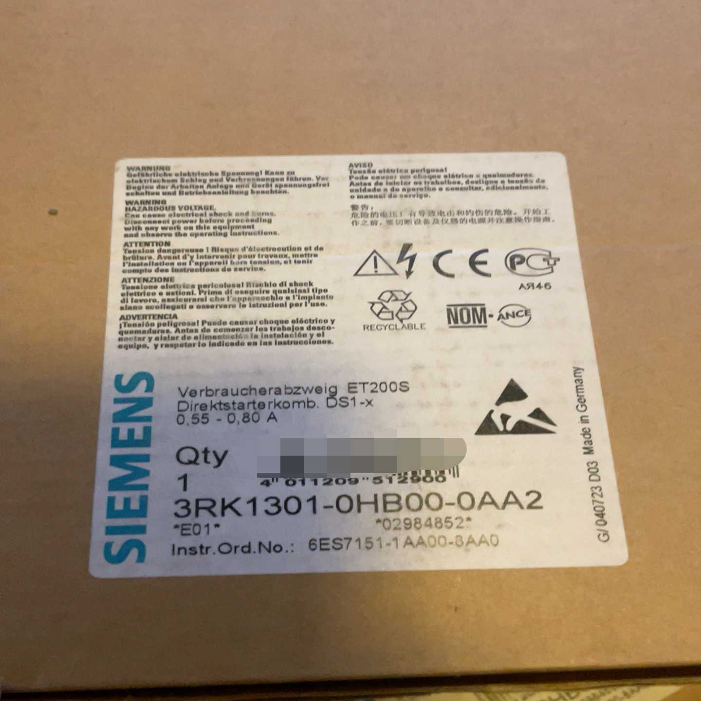 3RK1301-0HB00-0AA2电机起动器【卡奥电子】