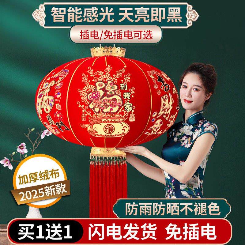 2025新款大红灯笼吊灯挂饰过年春节新年装饰门前大门口阳台一对小