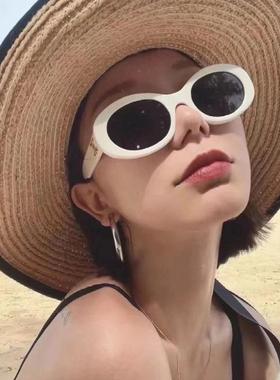 凯旋门白色时尚百搭太阳镜防紫外线偏光大框白色时尚百搭太阳镜