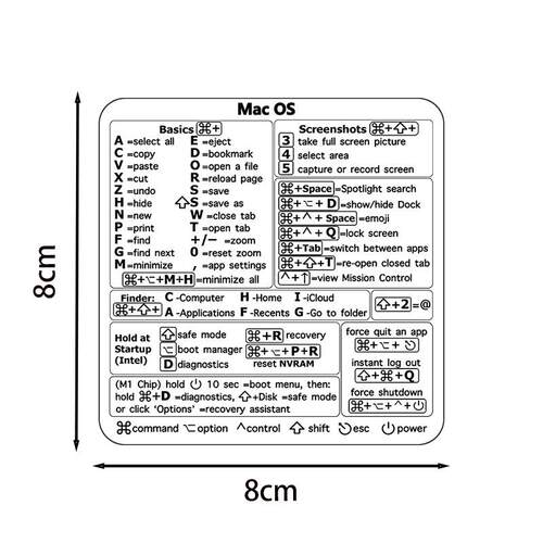 跨境热卖Windows/word快捷键 办公MACBOOK防水贴纸