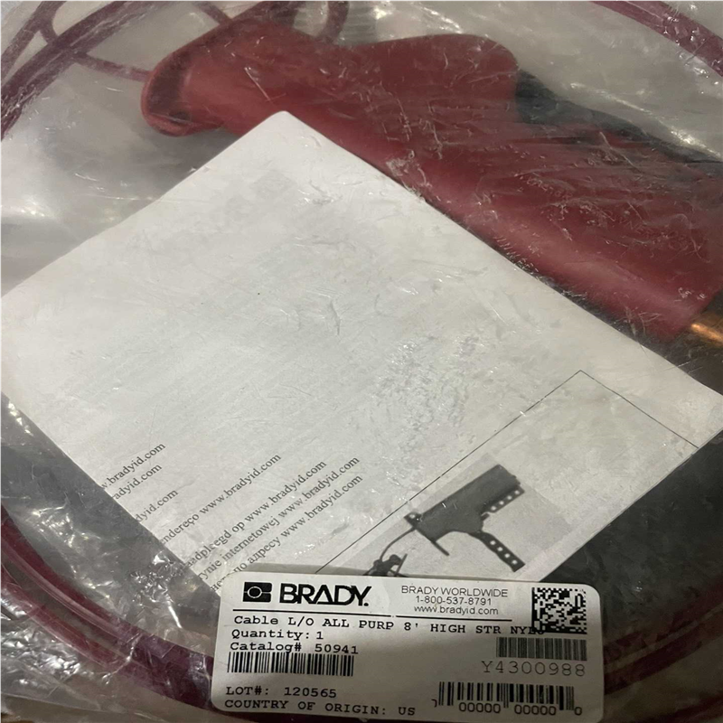 议~brady贝迪万用阀门尼龙线缆绳安全锁具50941绝缘缆锁链