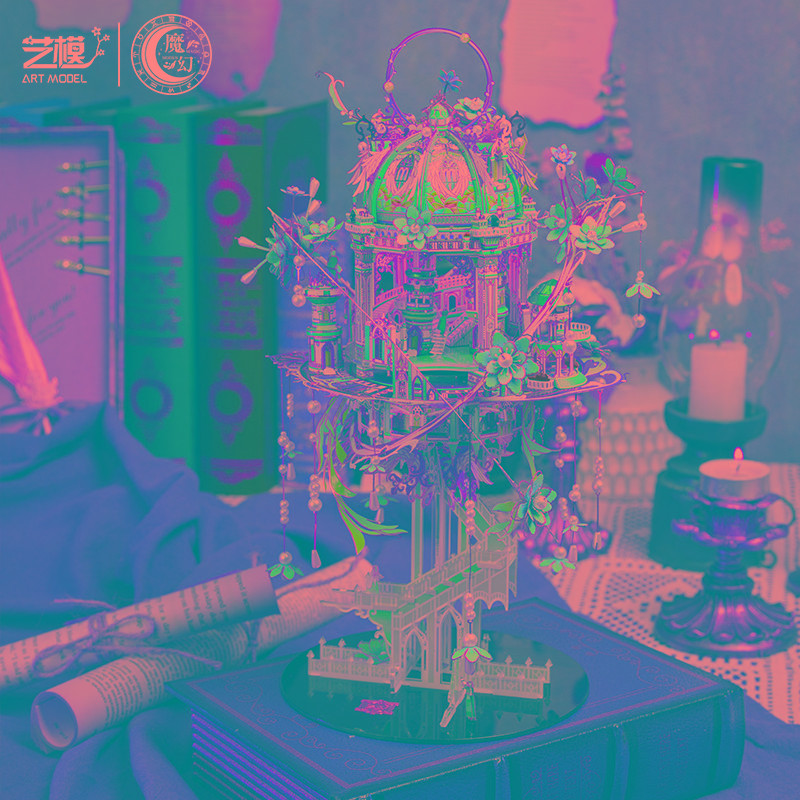 艺模罗密欧与朱丽叶八音乐盒3D立体拼图金属拼装模型diy 手工礼物