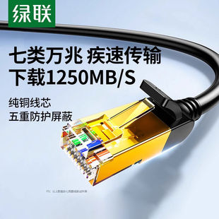 绿联网线家用超六类6七7万千兆连接线电脑路由器宽带网络10米跳线
