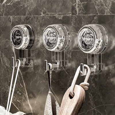 旋转吸盘挂钩强力真空免打孔浴室卫生间厨房门后毛巾痕粘胶