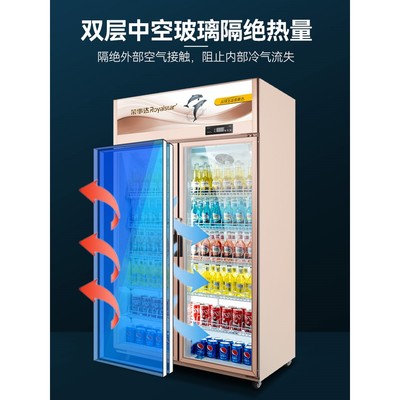 荣事达饮料展示柜冷藏保鲜啤酒水商用超市单门立式冰箱双开门冰柜