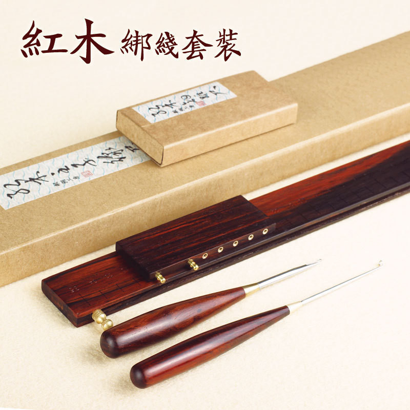 粼湖红木子线尺 纯手工制作脱钩器 子线打结器 钓鱼垂钓用
